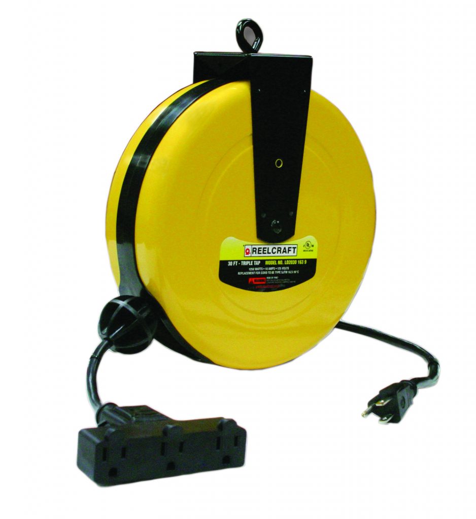 Reelcraft Cord Reel, Triple Outlet LD2030 163 9 | Manuf. Rubber
